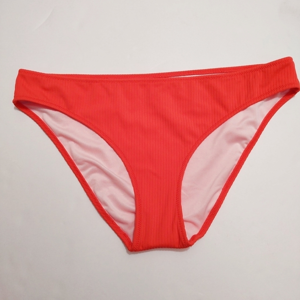 Shade & Shore Orange Ribbed Bikini Swimsuit Bottom Large & XL Available